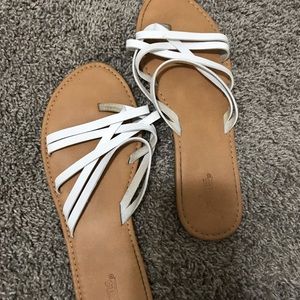 White sandal flip flops